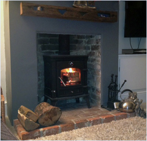 woodburning stove in use